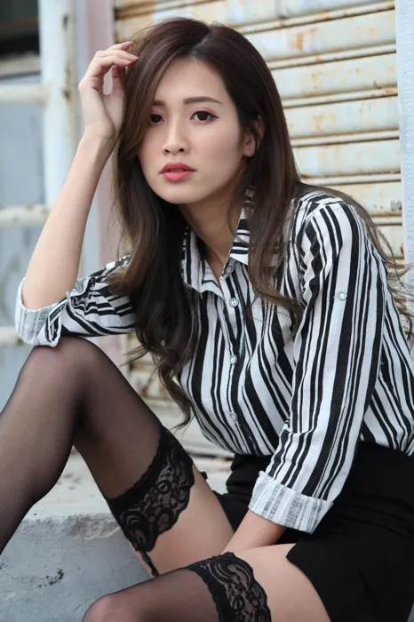 [Mzsock] NO.025 Long-legged beauty model Zhang Xiao sexy black stockings outdoor shot street photography#[93P]-48